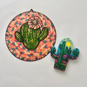 Bundle Annotated Audrey Custom Cactus Artwork Record and Cactus Cut Out